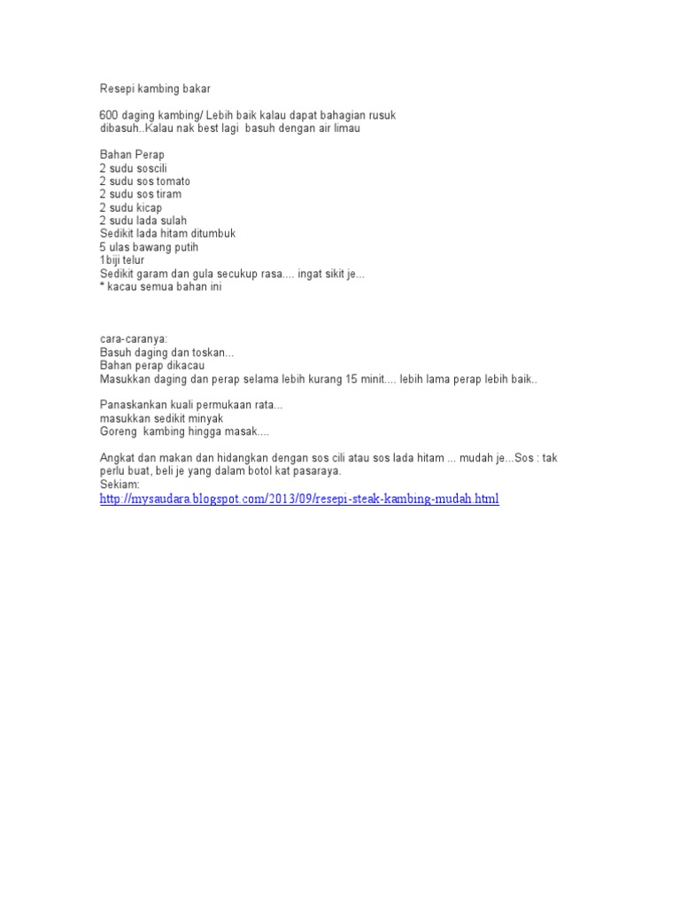 Resepi Kambing Bakar Pdf