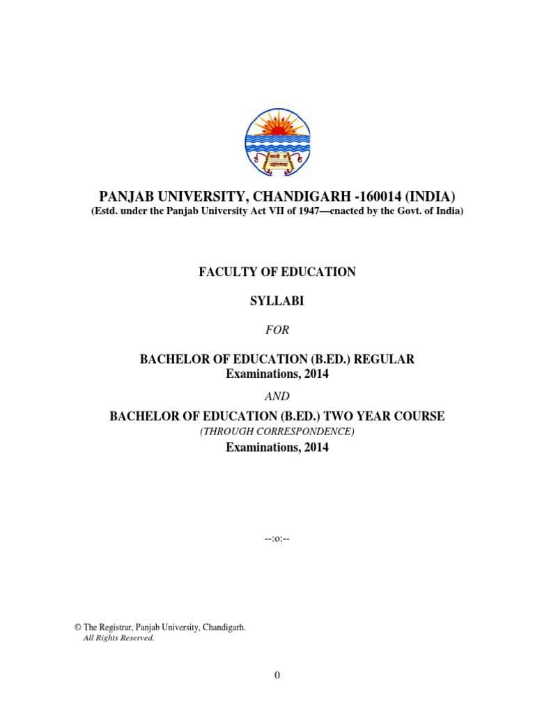 B.ed. Regular Correspondence Exam 2014 PDF Postgraduate Education