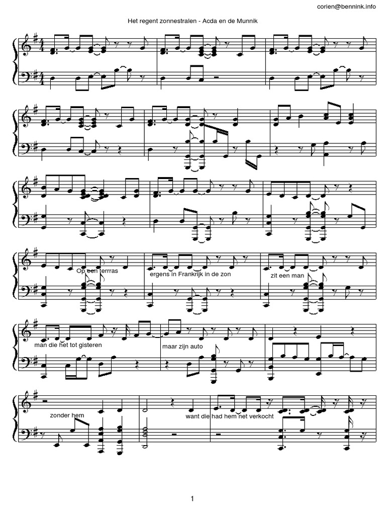 Het regent zonnestralen Acda & de Munnik