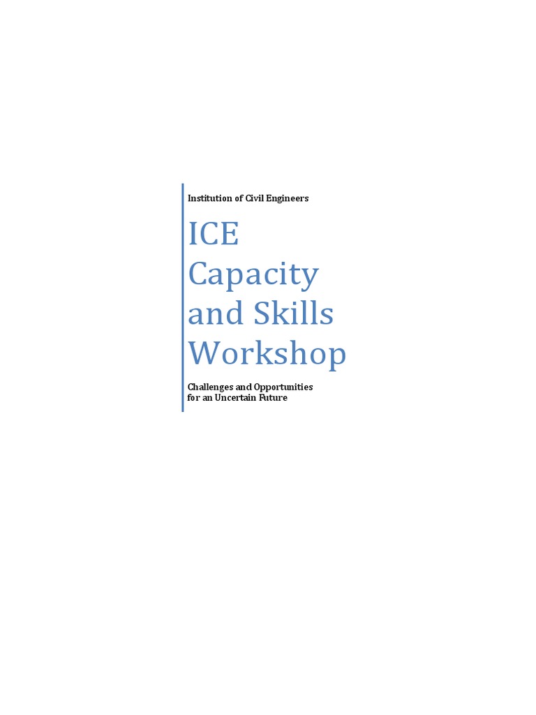 ICE Workshop on Civil Engineering Skills | PDF | Capacity Building ...