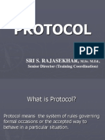 Protocol: Sri S. Rajasekhar