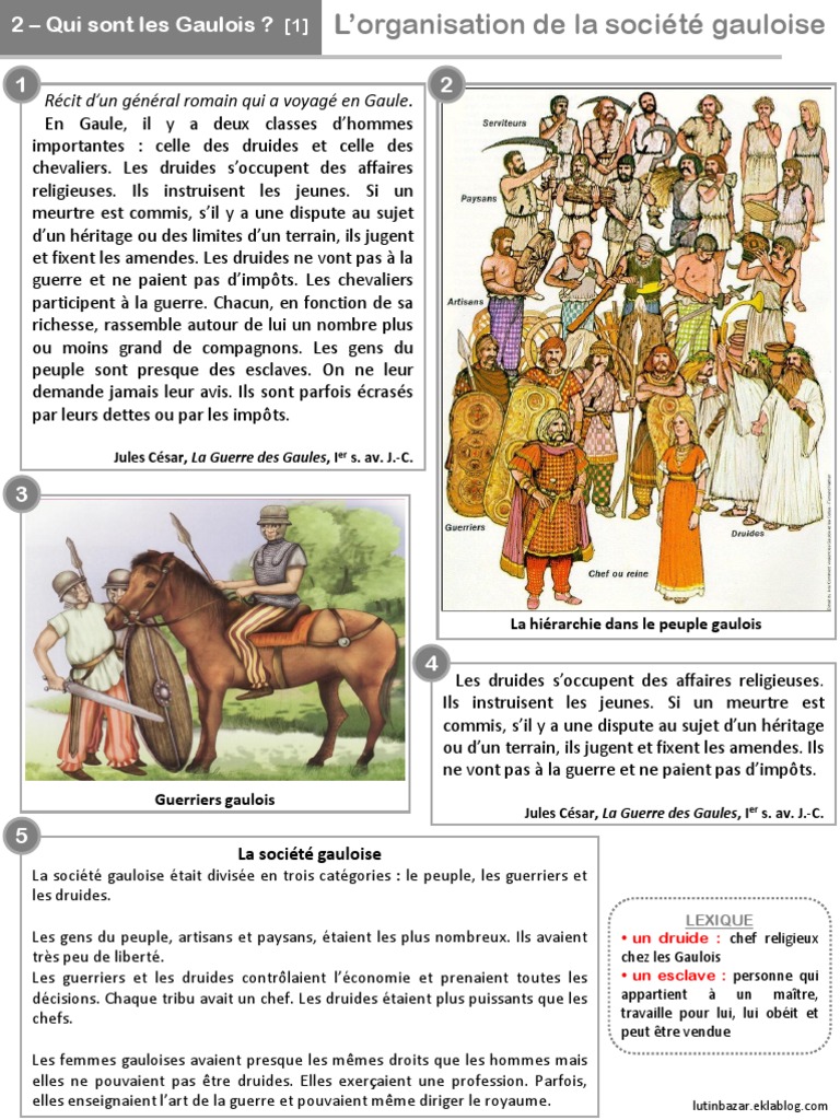 Qui Sont Les Gaulois Cm1 Nouveaux Programmes