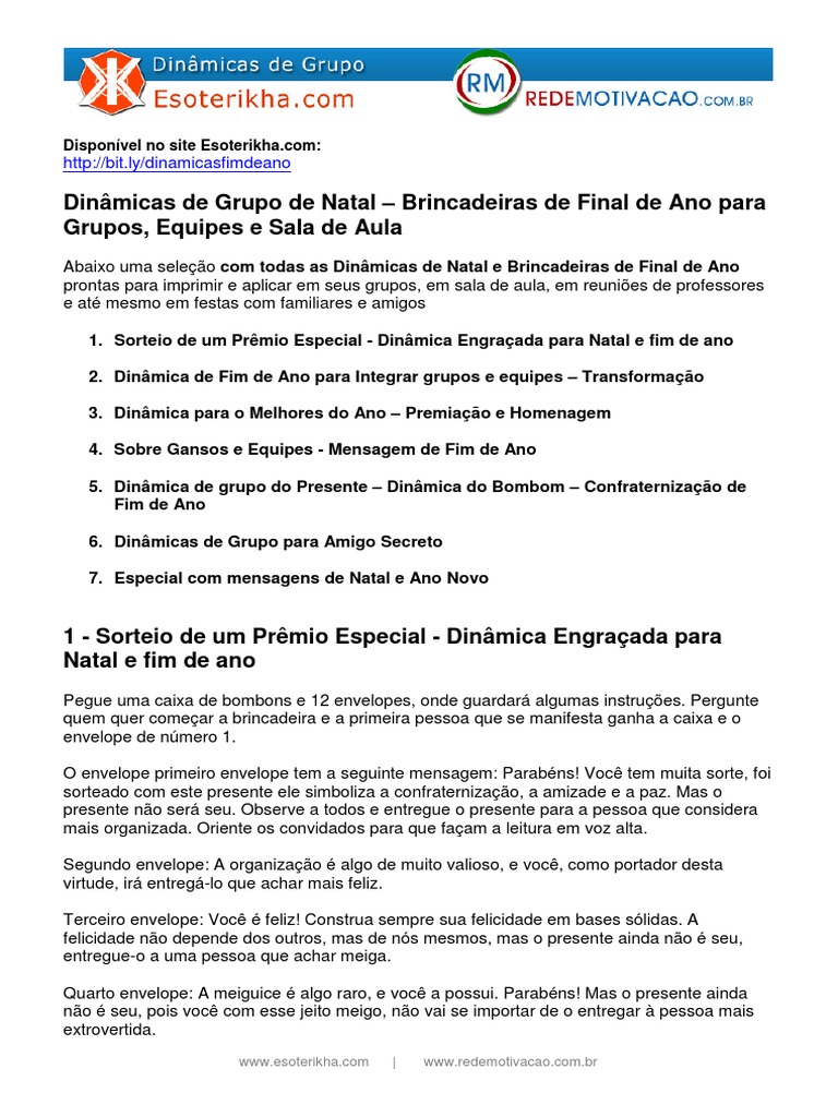 Dinâmicas de Natal e Fim de Ano | PDF | Felicidade | Natal, image size:768x1024