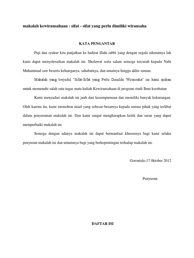 Makalah Kewirausahaan