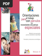 Orientaciones Para El Trabajo Con Parvulos Con Necesidades Educativas Especiales Modulo 10