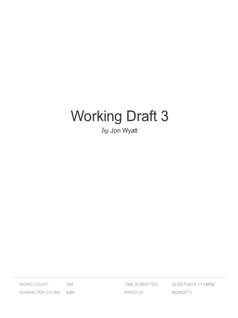 Working Draft 3 by Jon Wyatt | PDF