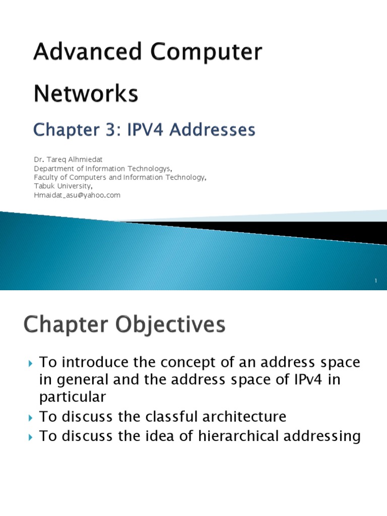 Advanced Computer Networks Chapter 3 | Ip Address | Internet Protocol Suite