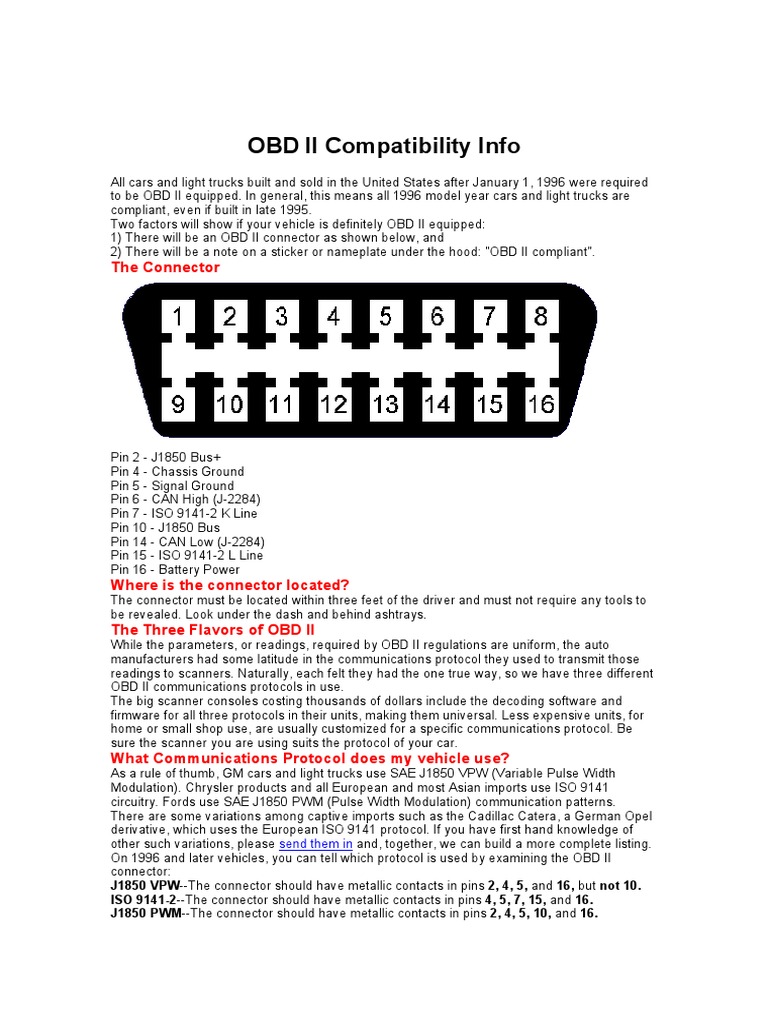 OBDII Compatibility