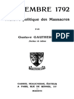 Gustave Gautherot Septembre 1792. Histoire Politique Des Massacres