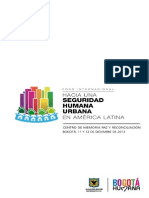 Programa Foro Internacional: Hacia Una Seguridad Humana Urbana en América Latina