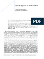 El Tardío Pesimismo Metafísico de Horkheimer