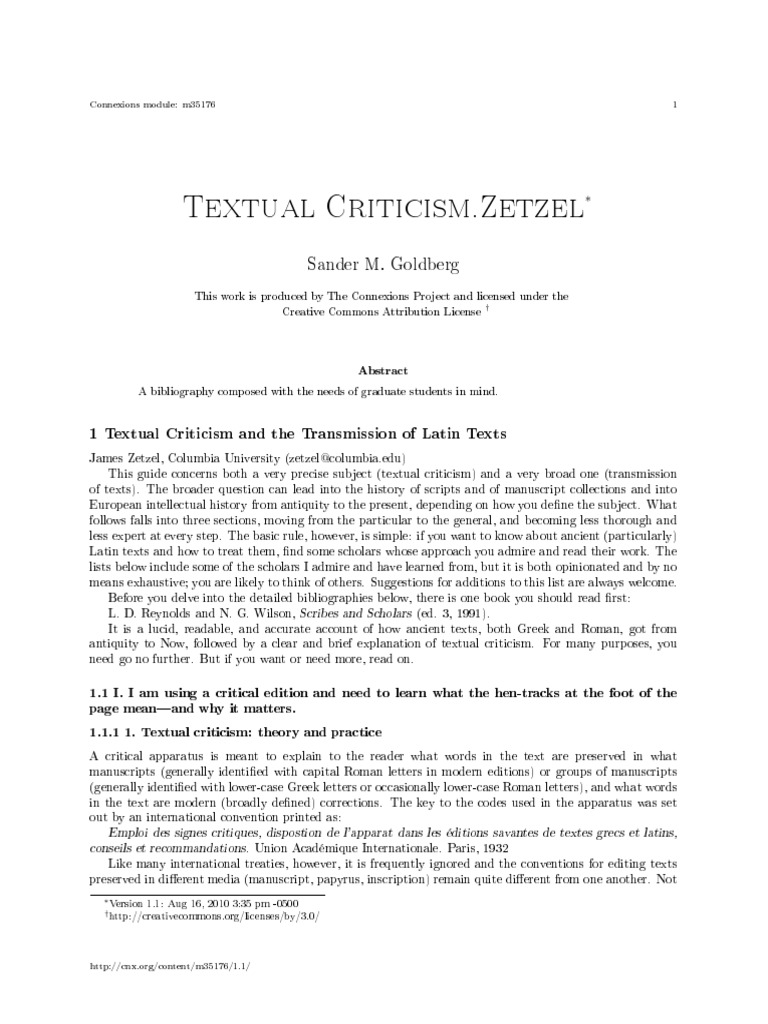 Zetzel | PDF | Textual Criticism | Manuscript
