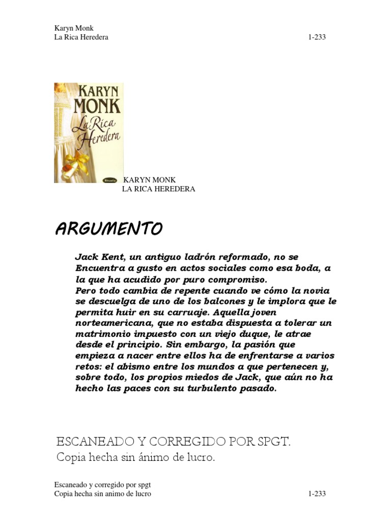 Karyn Monk Serie Orphan 03 La Rica Heredera PDF | PDF | Matrimonio | Amor