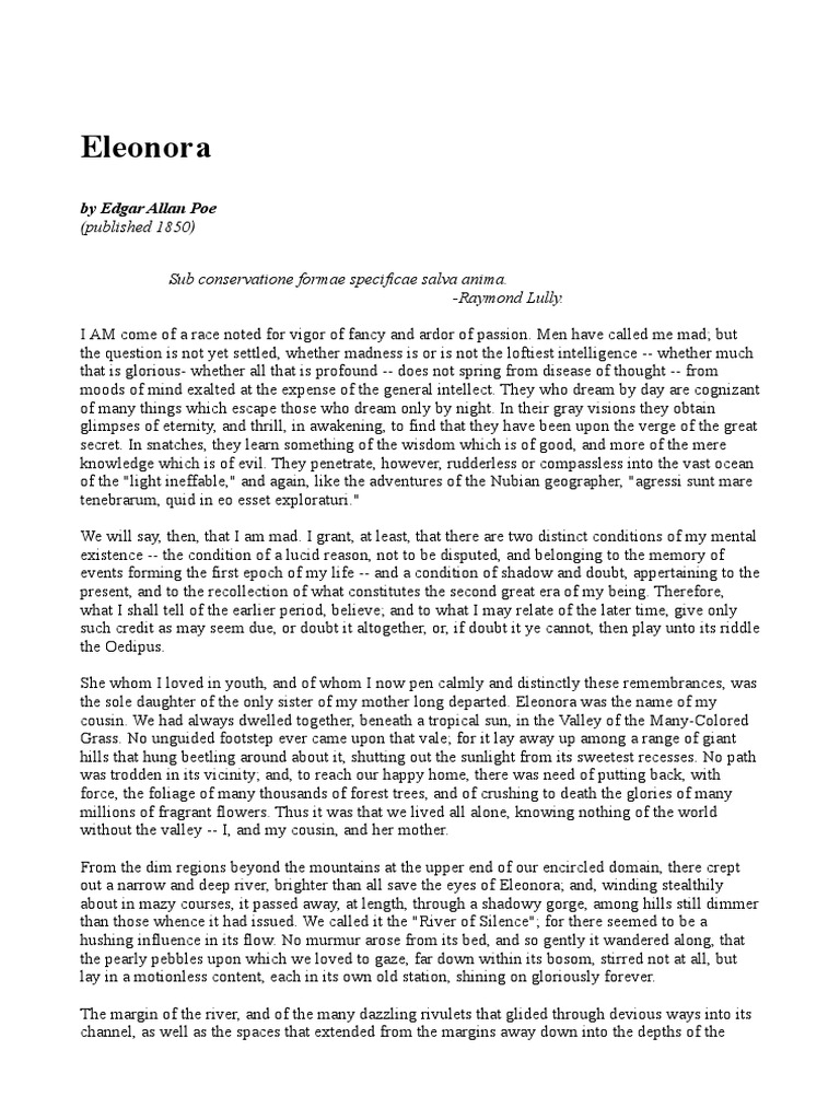 Eleonora: by Edgar Allan Poe | PDF | Nature