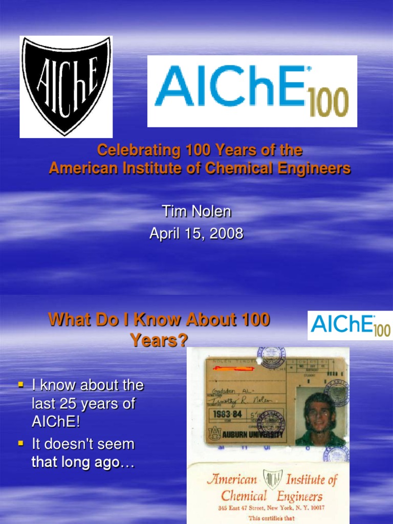 AIChE 100th Compressed | PDF | Chemical Engineering | Engineering