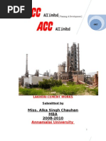 Download Summer Training Project on ACC cements by abhinav pandey SN19030663 doc pdf