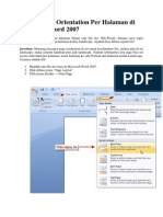 Setting Page Orientation Per Halaman Di Microsoft Word 2007