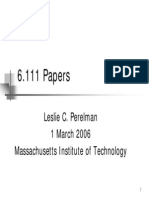 6.111 Papers: Leslie C. Perelman 1 March 2006 Massachusetts Institute of Technology