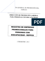 Registro Empresas Discapacidad Itrimestre 2011