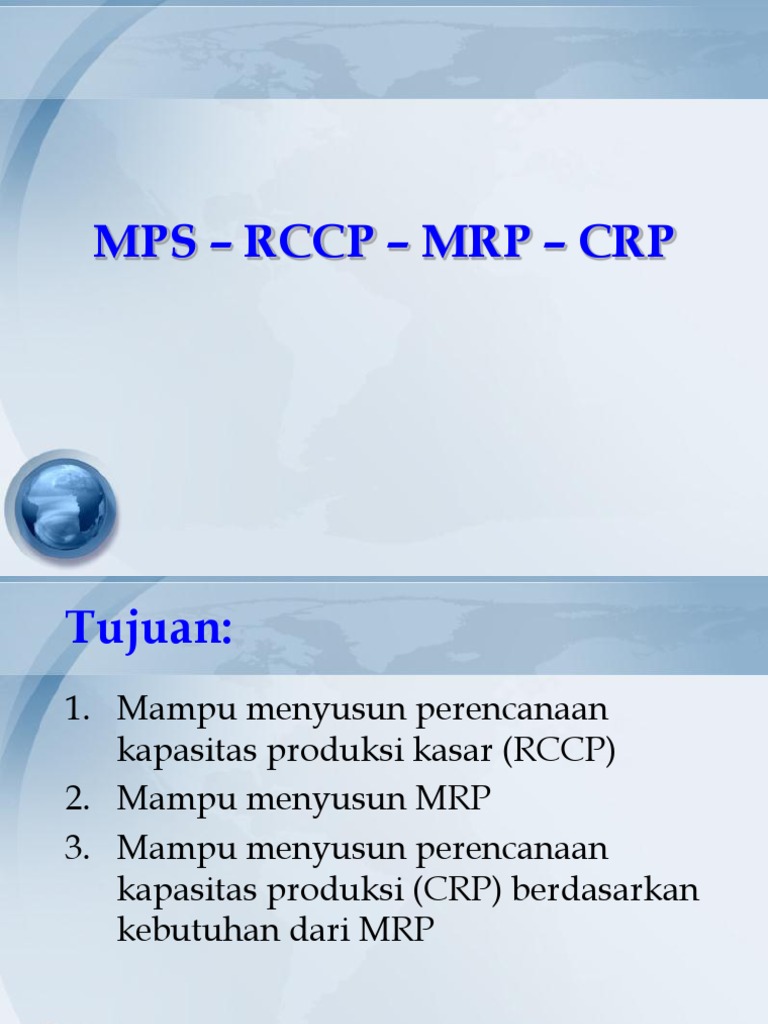 Perencanaan MPS, RCCP, MRP, dan CRP | PDF | Komputer