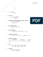Formula List-Math 2720