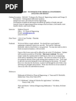 Chemical Engineering 6665: TECHNIQUES FOR CHEMICAL ENGINEERING Analysis and Design