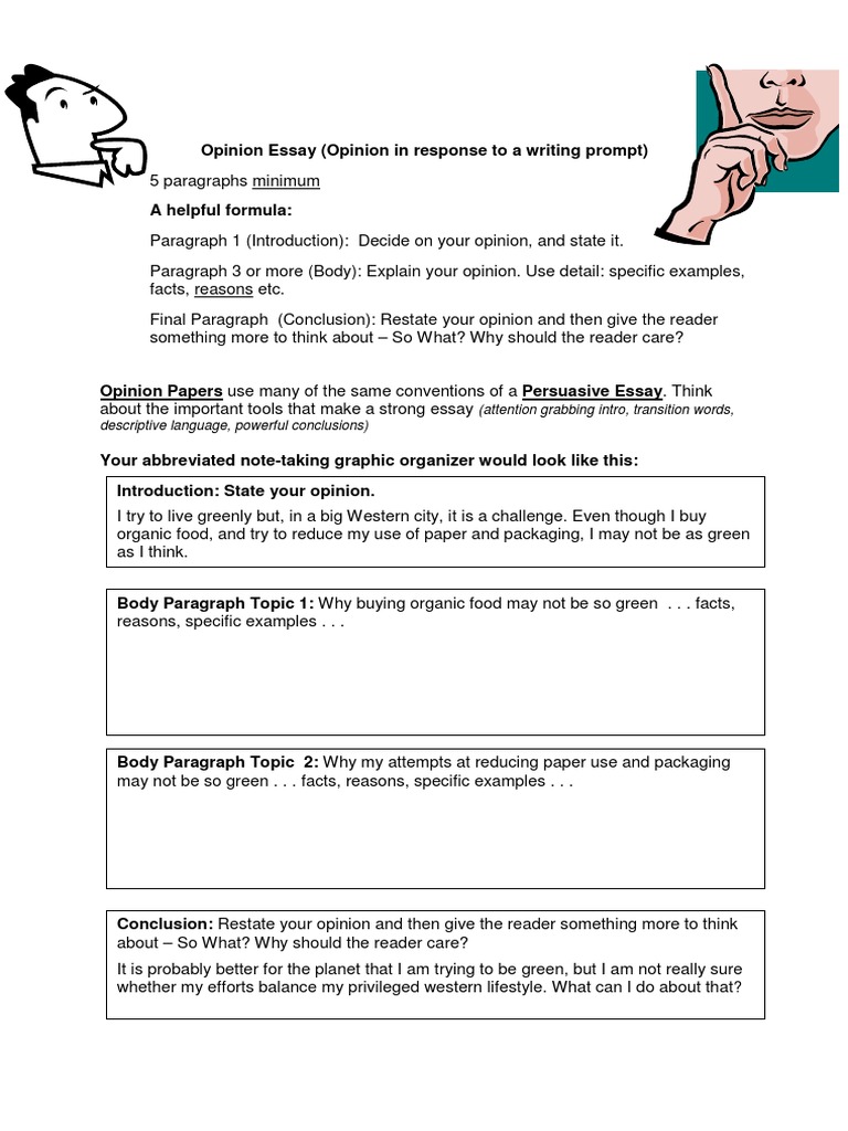 6th grade opinion essay outline