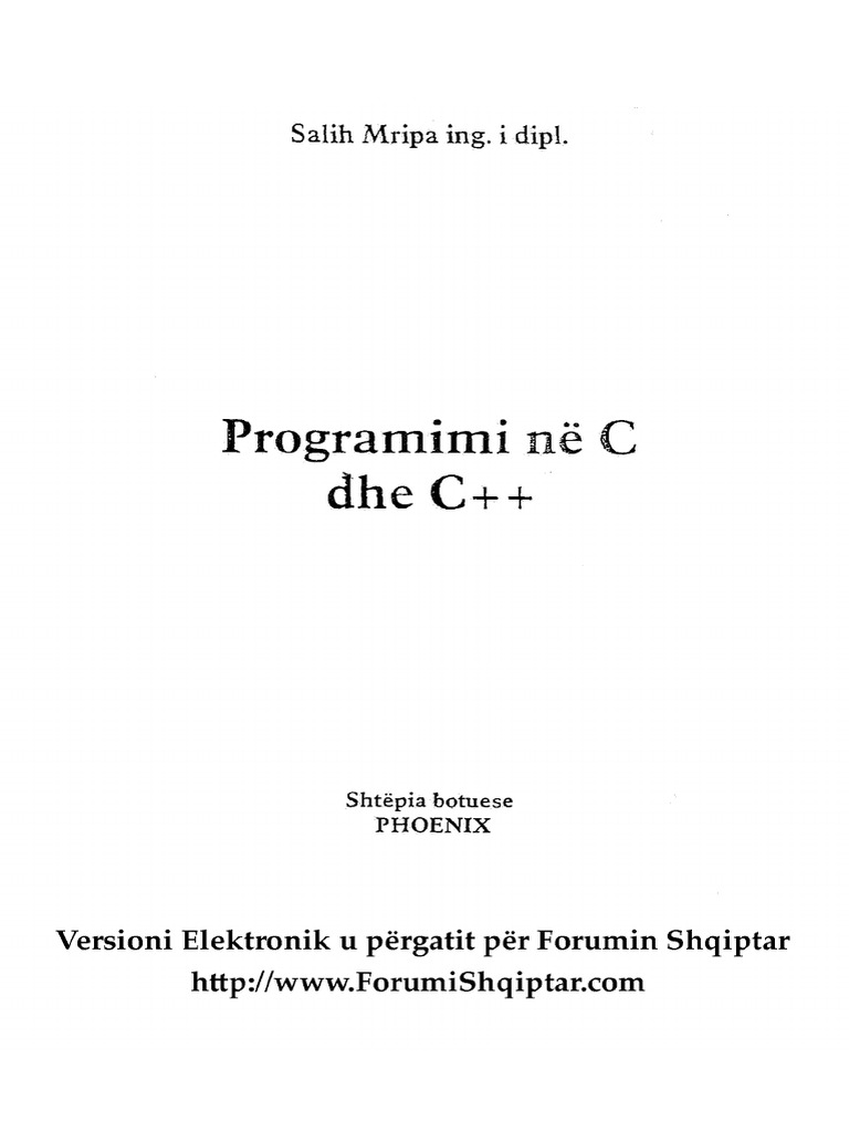 Programimi Ne C Dhe C Nga Salih Mripa | PDF