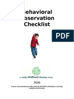 Behavioral Observation Checklist