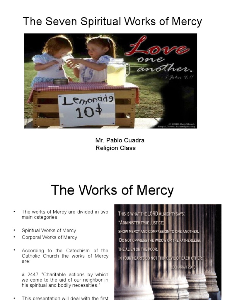 The Spiritual Works of Mercy | Baptism | Catholic Church