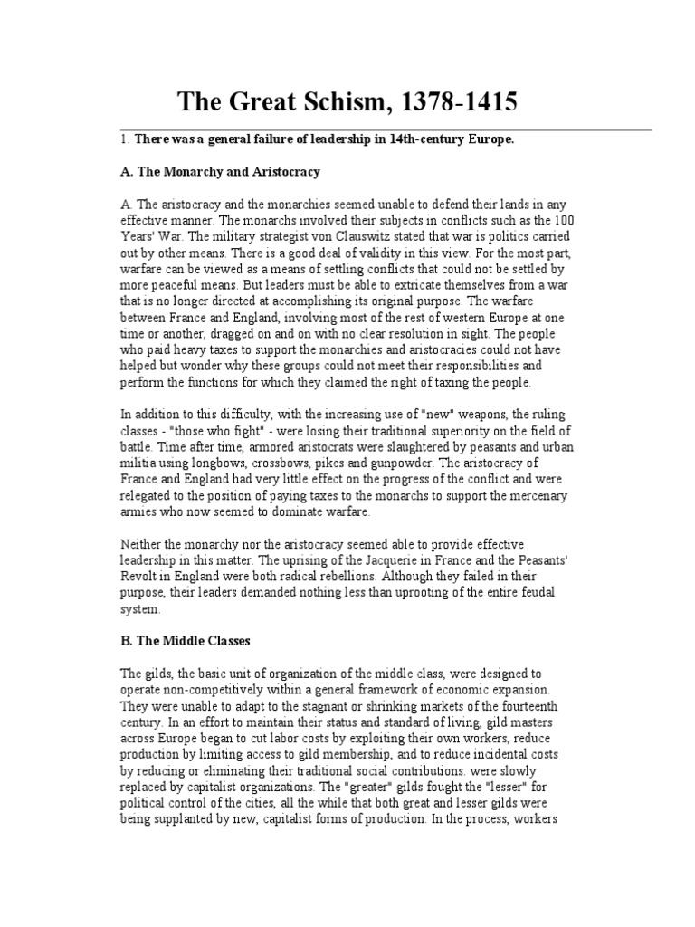 Great schism essay image