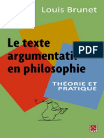 Le Texte Argumentatif en Philosophie