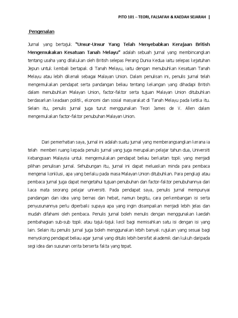 Contoh Ulasan Jurnal 1 Pdf