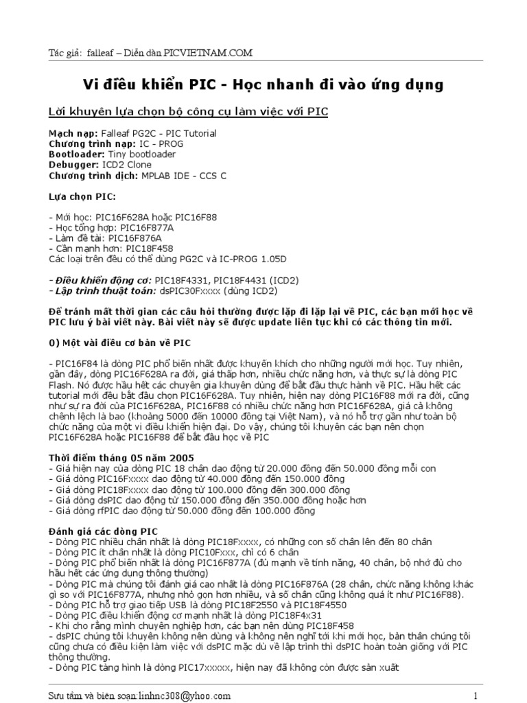 Co Ban Ve PIC | PDF