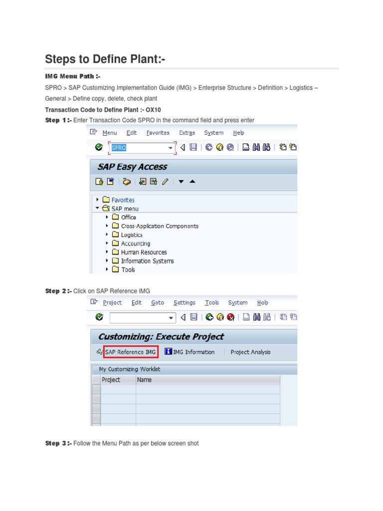 Define and Create Plant in SAP | PDF | Areas Of Computer Science |  Information Technology Management