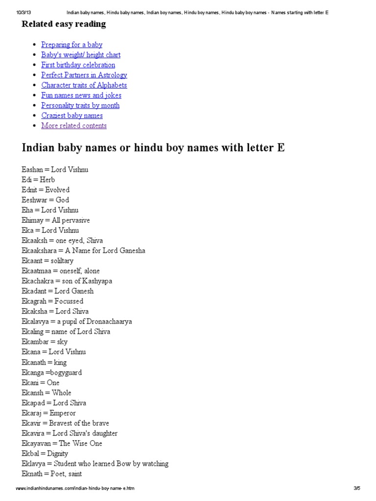 Names For Girls And Boys Indian