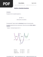 Download Quadratic Equationsrevision notes from A-level Maths Tutor by A-level Maths Tutor SN19042278 doc pdf