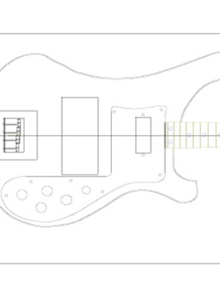 Rickenbacker 4000 Series Bass Guitar Template | Music Industry | Guitar