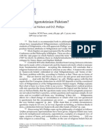Apologetics - Ars Disputandi - Wittgensteinian Fideism - William Brenner, Vol. 7, 2007