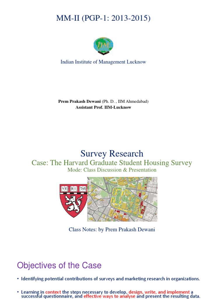 Harvard Graduate Student Housing Survey PDF Survey Methodology