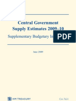 Central Government Supply Estimates 2009-10 Supplementary Budgetary Information