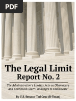 Download The Legal Limit The Obama Administrations Attempts to Expand Federal Power -- Report No 2 Obamacare by Senator Ted Cruz SN190442365 doc pdf