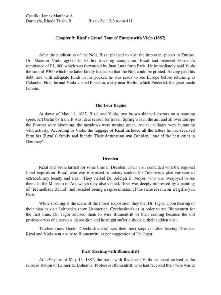 Rizal's Journey Through Vienna, 1887 | PDF | Rome | Vienna