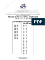 Tec em Tecnologia Da Informacao Gabarito