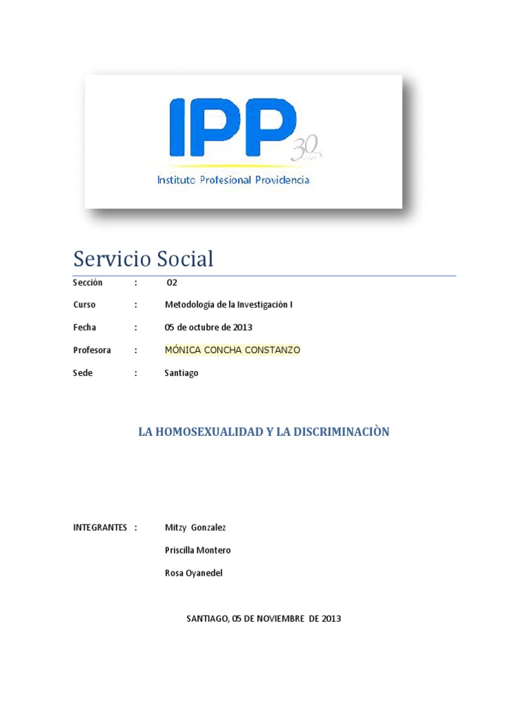 Homosexualidad y Discriminación en Chile | PDF | Homofobia | Homosexualidad