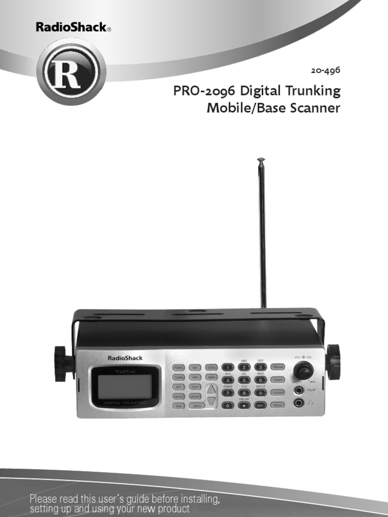 Radio Shack PRO-2096 (SKU 20-0496) Digital Trunking Mobile_Base Scanner