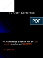 1-3 Open Sentences