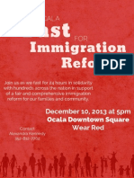 Fast For Immigration Reform Flyer-English