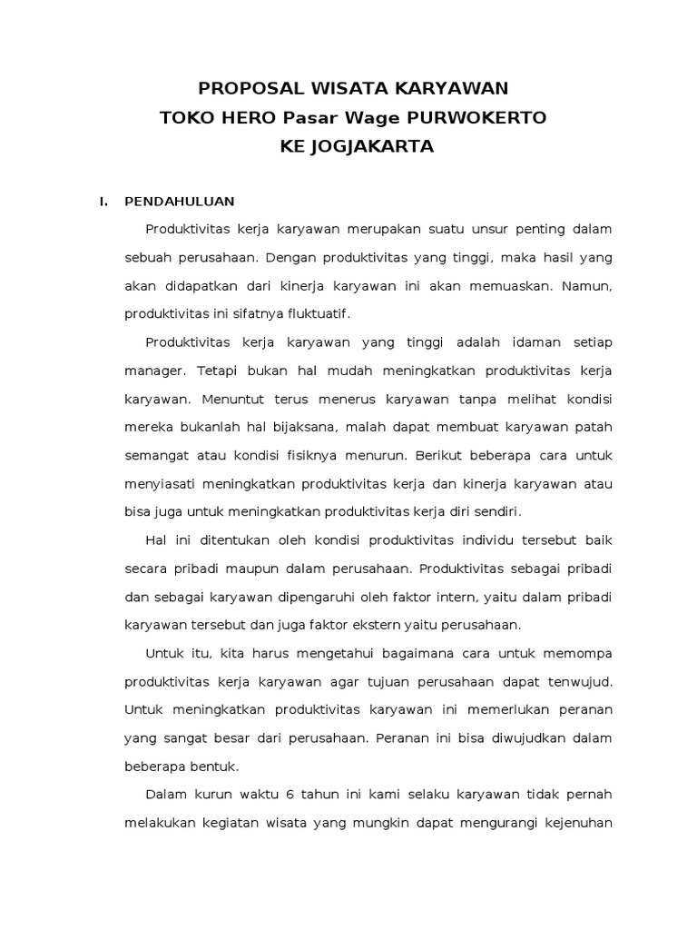 Proposal Karya Wisata
