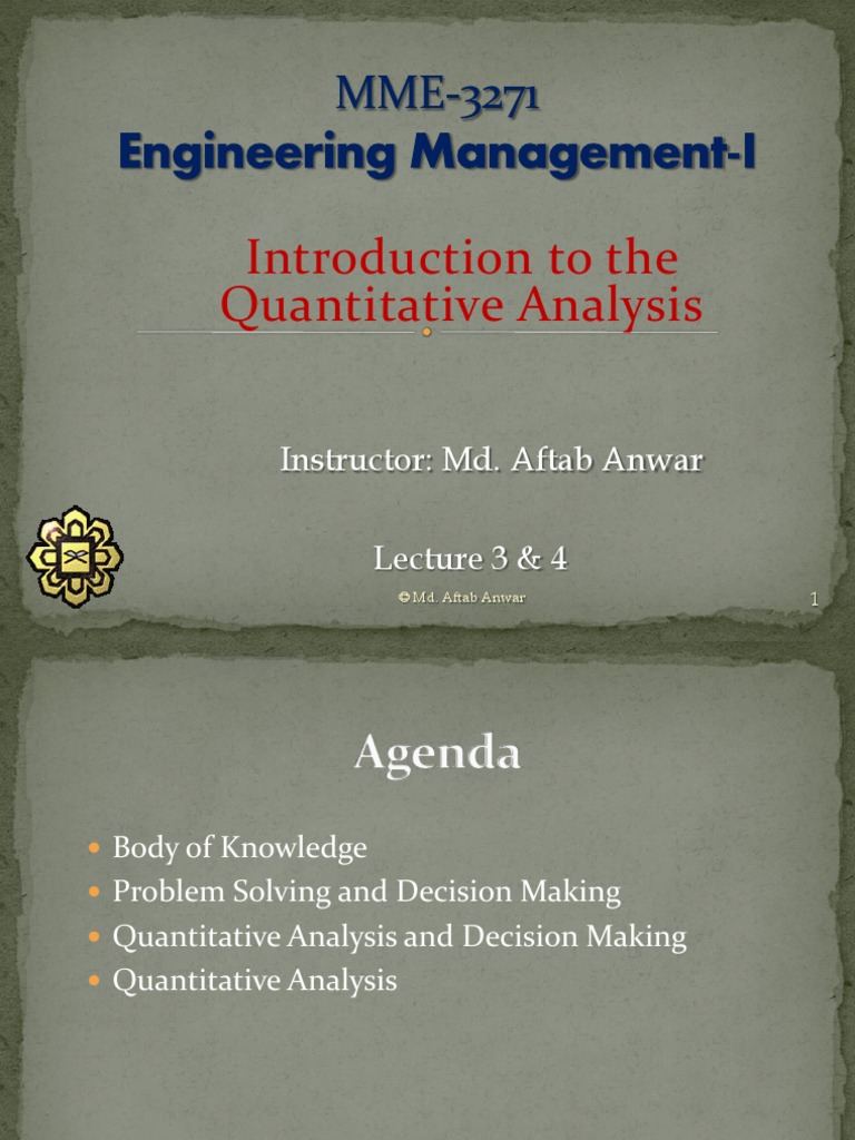 EMS-02 Quantitative Analysis | PDF | Mathematical Model | Quantitative ...